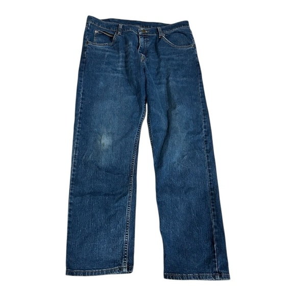 Wrangler Blue Straight Jeans Classic Fit 34x30 - Picture 2 of 6
